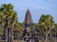 Palmenallee zur inneren Tempelanlage - Angkor Wat - Kambodscha